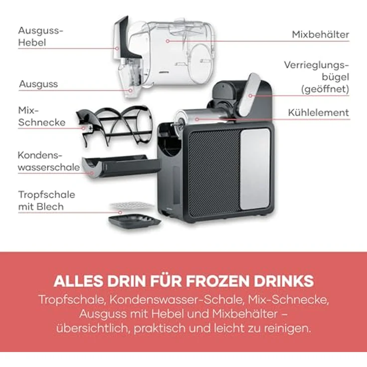 Severin 7410 Slush/Slushy Maschine, 2l, mit 5 Getränkemodi und 12h Keep Cool Technologie, einfach zu reinigen – Bild 9