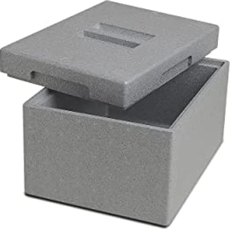 CLIMAPOR Transportbox Mini aus Styropor, grau – Volumen: 25,5 x 35 x 21 cm (9 Liter) - Wandstärke: 1,75 cm BZW. 2 cm - Thermobox aus EPS – Bild 1