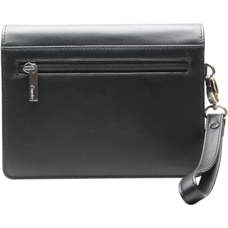 Esquire Oxford Handgelenktasche, Leder 22 cm, Schwarz – Stilvolle Handtasche für Wertsachen – Bild 3