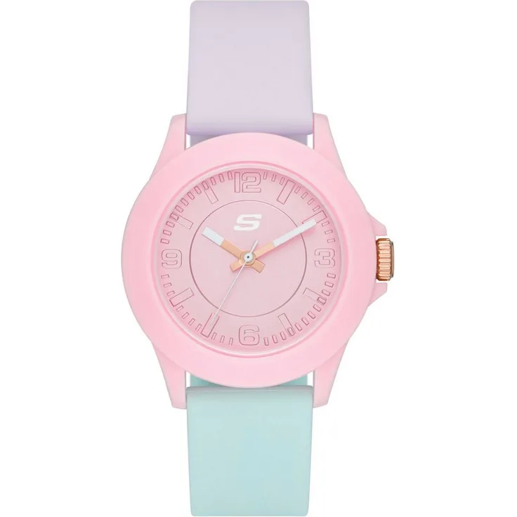 Skechers Rosencrans SR6215, Quarzuhr für Damen mit Silikonarmband, analog, Mineralglas