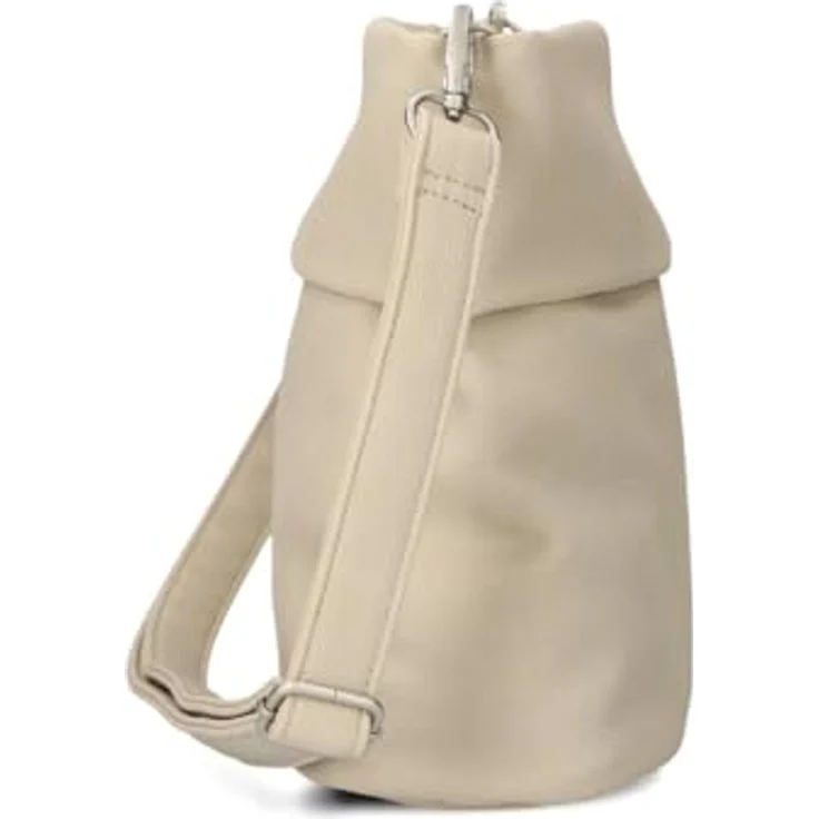 ZWEI Beuteltasche Mademoiselle M8, praktische Umhängetasche aus pflegeleichtem Kunstleder, Farbe Nude, mit Innenfächern und Handyfach, 25 x 10 x 23 cm – Bild 6
