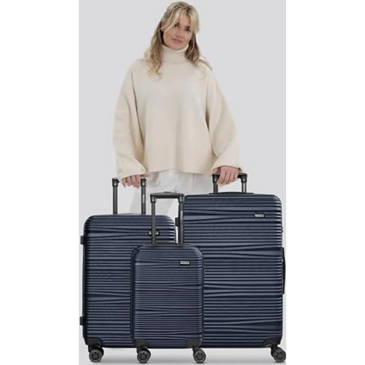 Redolz Koffer Essentials 16 3-SET 4 Rollen Kofferset 3-teilig, Blau (XL) - Stylische Reisebegleiter mit bruchsicherer Hartschale, intelligentem Innenleben und geräuscharmen Rollen – Bild 7