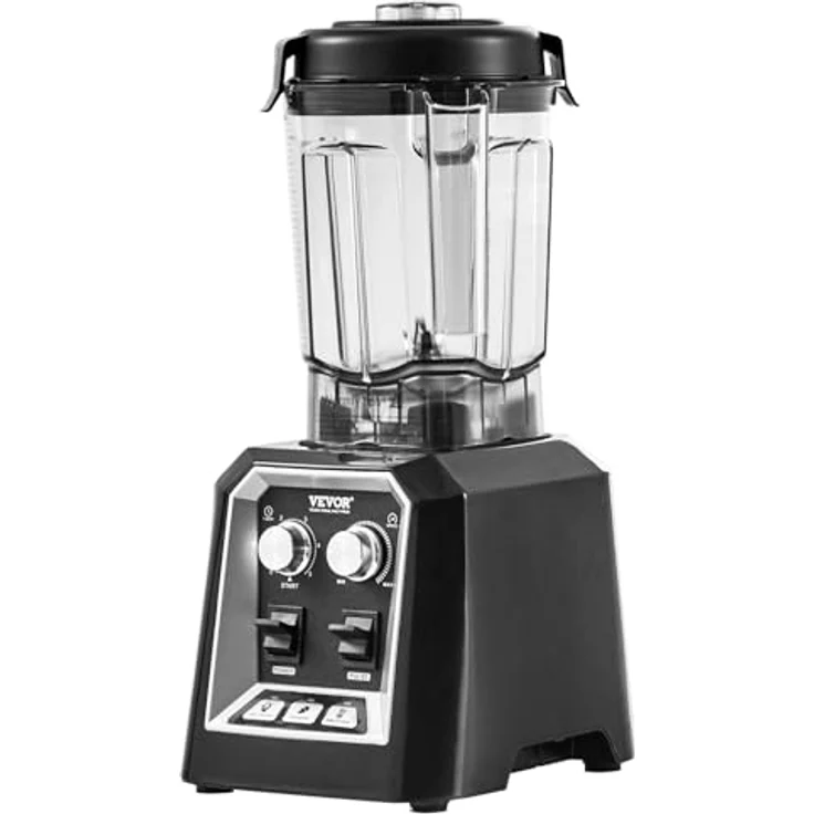 VEVOR Kommerzieller Standmixer HS-210D-US, 2200 W, 3-Funktionen, 2 L Kapazität, für gefrorene Getränke, Milchshakes und Smoothies, schwarz – Bild 9