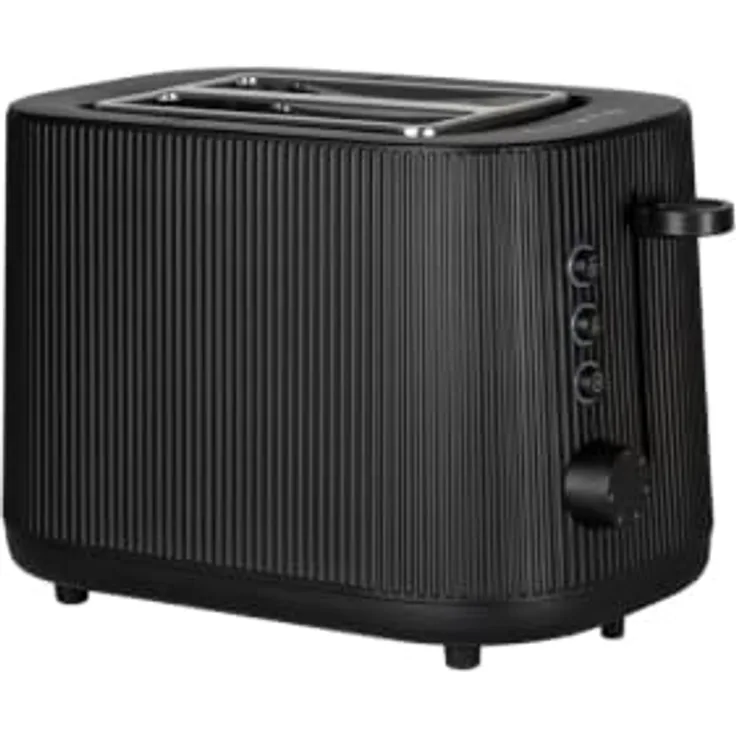 CHiATO toastPLAY Groove, Toaster mit extra breiten Schlitzen, 6-stufiger Röstgradregelung und Hochhubhebel, mattschwarz