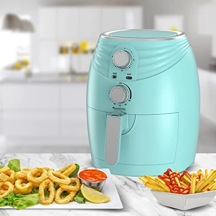 TurboTronic by Z-Line Heißluftfritteuse 3,5 Liter, Frittieren ohne Öl, 1200 W, Retro-Design, Camping Airfryer AF11M – Bild 5
