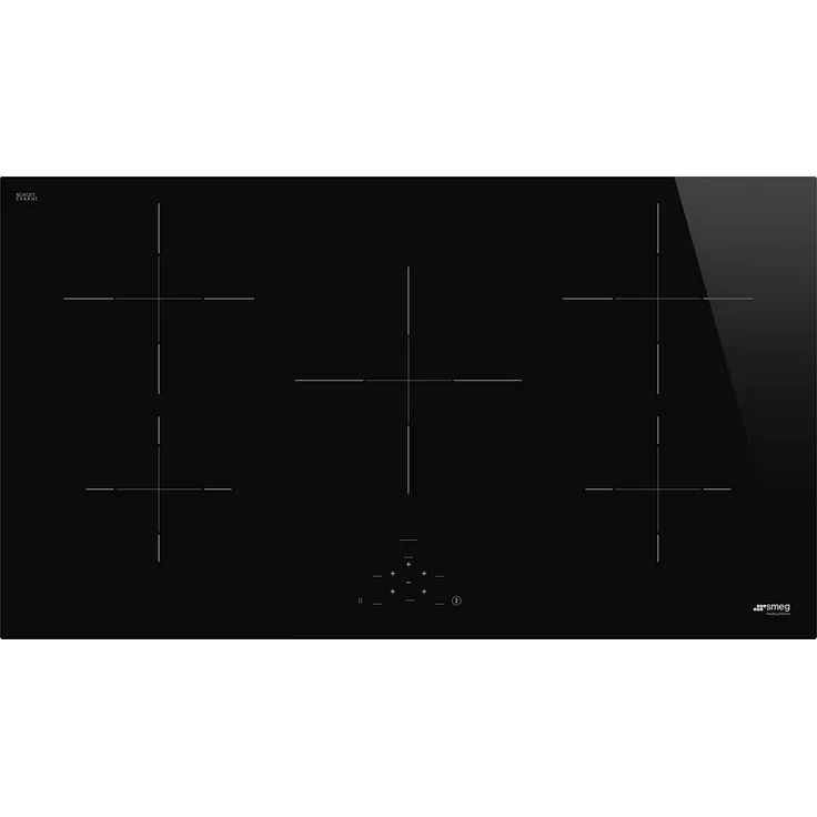 Smeg B09ZJBGFBQ Einbau-Induktionskochfeld 90cm mit 5 Induktionskochzonen, schwarzer Glaskeramik und Booster-Funktion