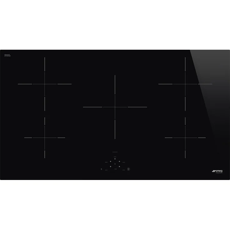 Smeg B09ZJBGFBQ Einbau-Induktionskochfeld 90cm mit 5 Induktionskochzonen, schwarzer Glaskeramik und Booster-Funktion