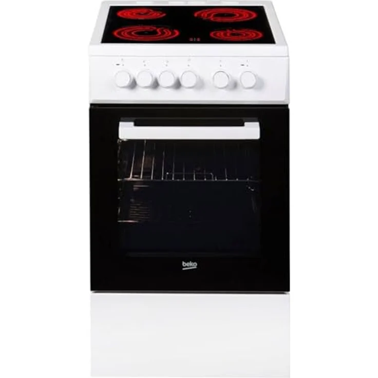 Beko PAL-7786986746 Herd (Elektro/Freistehend) mit 50 cm, 60 L Backofen-Fassungsvermögen, mechanischer Steuerung und Timer, Tür zweifach verglast