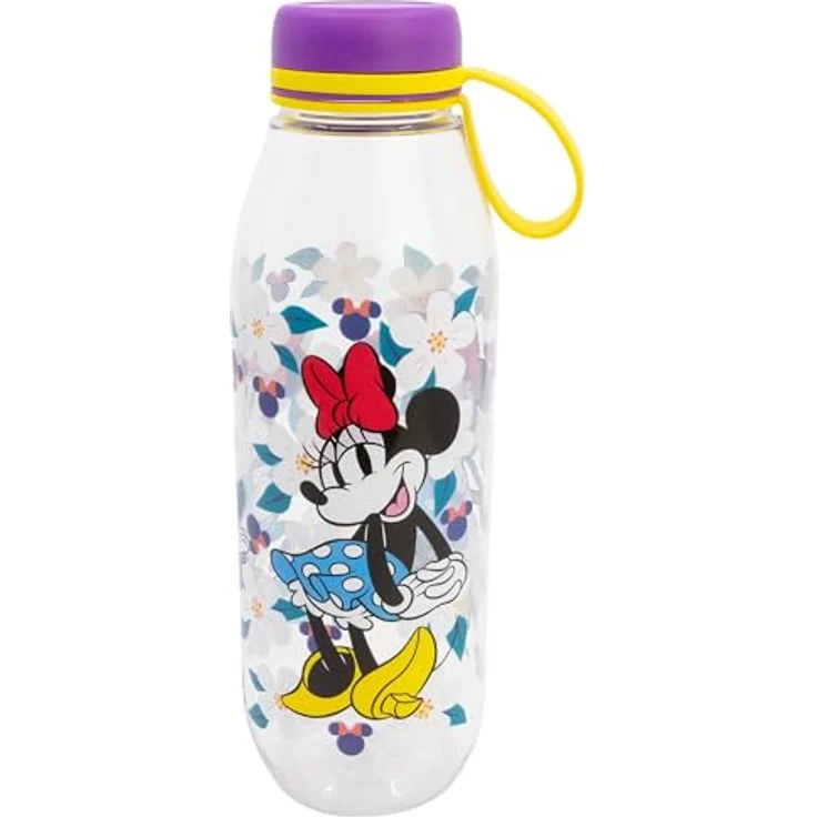 Disney Minnie Mouse Trinkflasche 650 ml, Mehrfarbig, Ecozen Wasserflasche für Schule, Sport und Ausflüge mit Trageschlaufe – Bild 1