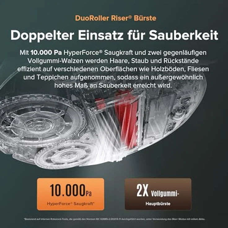 roborock Qrevo Master Saugroboter mit Wischfunktion&Hebarem Wischmopp, FlexiArm Design™, HyperForce® Saugkraft von 10.000 Pa Schwarz – Bild 3