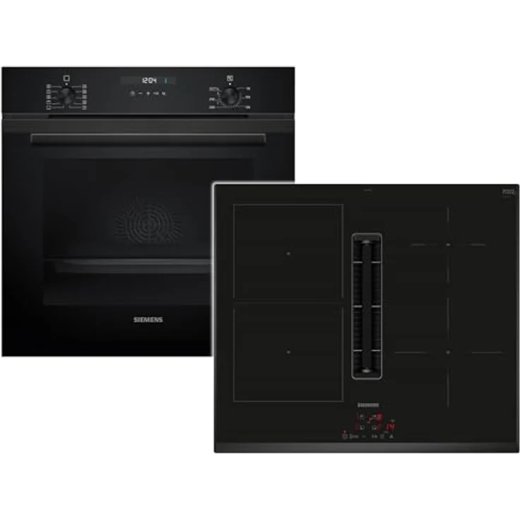 Siemens Set EQ526EA6BZ, Backofen HB237GBB3 Deep Black Inox mit 7 Backofenfunktionen und Induktionskochfeldabzug ED651BS16E, 60 cm, Abluft-/Umluftbetrieb – Bild 1