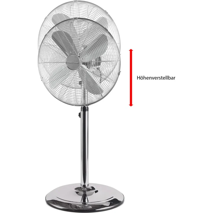 ProfiCare PC-VL 3064 MS Metall-Standventilator, Oszillierend, Neigungswinkel verstellbar, Höhenverstellbar, Ø ca. 40cm, inox - Preisvergleich – Bild 5