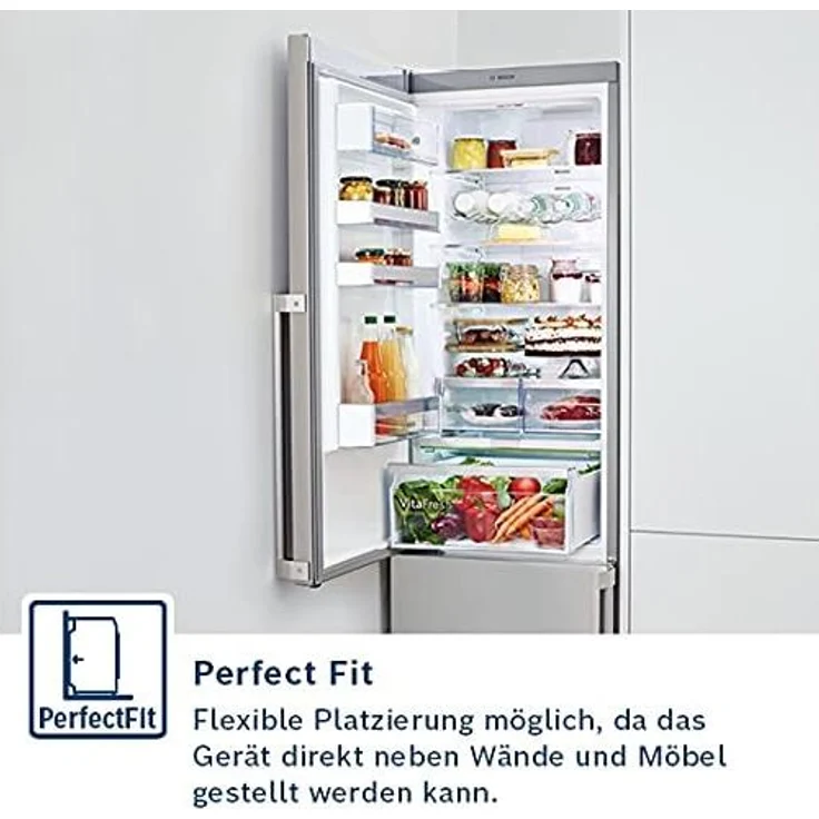 Bosch KGN49XIDP Kühl-Gefrierkombination, freistehend, silber, NoFrost, Schnellkühlen und -gefrieren, multiAirflow, LED, Breite 70 cm, Energieklasse D – Bild 6