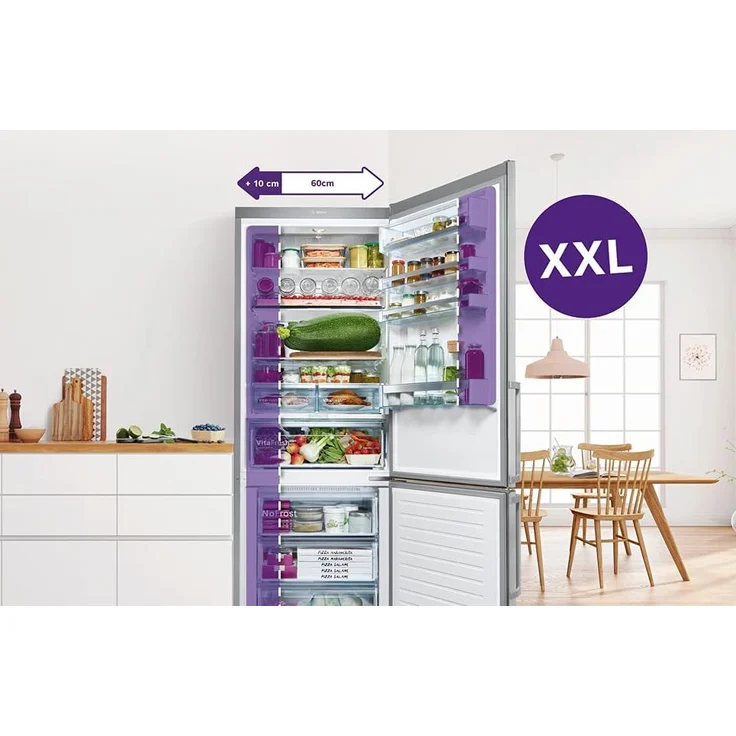Bosch KGN49XIDP Kühl-Gefrierkombination, freistehend, silber, NoFrost, Schnellkühlen und -gefrieren, multiAirflow, LED, Breite 70 cm, Energieklasse D – Bild 10