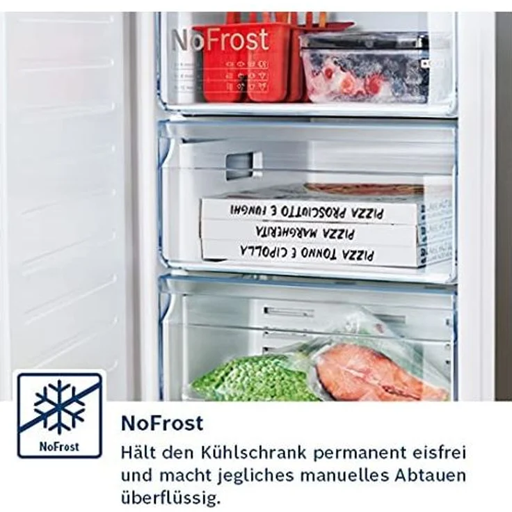 Bosch KGN49XIDP Kühl-Gefrierkombination, freistehend, silber, NoFrost, Schnellkühlen und -gefrieren, multiAirflow, LED, Breite 70 cm, Energieklasse D – Bild 5