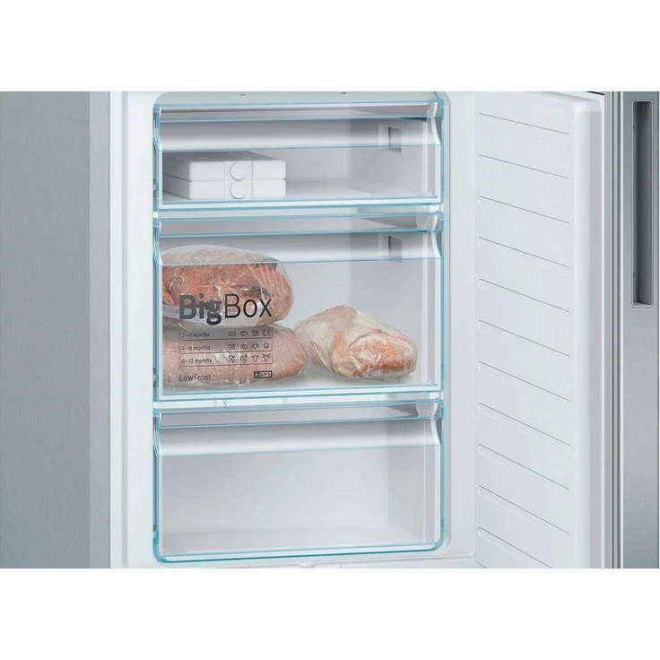 Bosch KGE364LCA Kühl-Gefrierkombination, freistehend, silber, 0-Grad-Zone, Schnellkühlen und -gefrieren, LowFrost, Urlaubsschaltung, Breite 60 cm – Bild 3