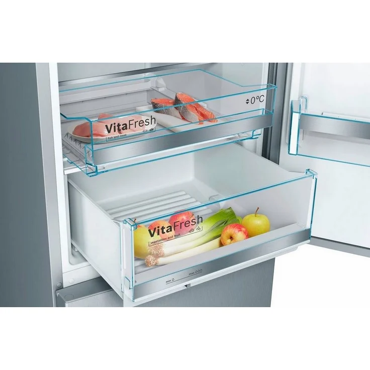 Bosch KGE364LCA Kühl-Gefrierkombination, freistehend, silber, 0-Grad-Zone, Schnellkühlen und -gefrieren, LowFrost, Urlaubsschaltung, Breite 60 cm – Bild 4