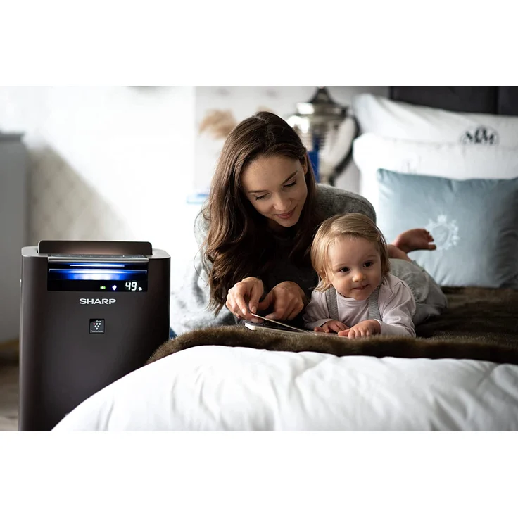 SHARP UA-HG40E-T Luftreiniger mit Luftbefeuchter, bis 28 m², 3-Stufen Filtersystem (Vorfilter, Geruchsfilter, HEPA-Filter), taupe – Bild 7