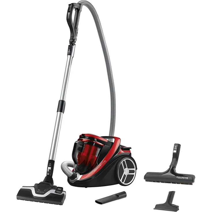 Rowenta RO7649 Silence Force Cyclonic Parkett | Beutelloser Staubsauger | Vacuum-Cleaner | Sehr Leise | 2,5L Staubvolumen | Tierhaar | Auto | Schwarz-Rot – Bild 1