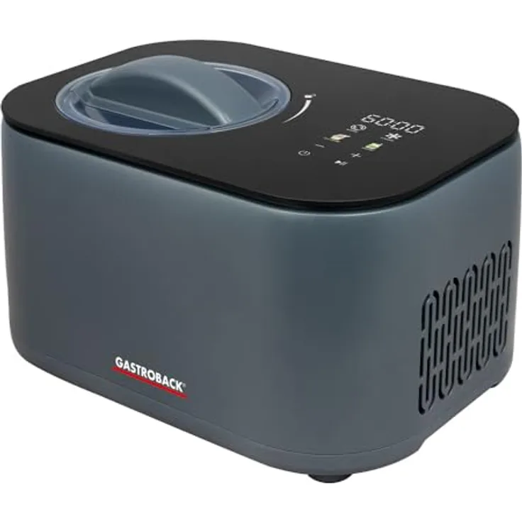 GASTROBACK Mini Eismaschine 2-in-1 mit Kompressor, 100 Watt, Eiscreme- und Joghurtmaschine für Zuhause, gleichmäßige Rührleistung, automatische Kühlfunktion, kompaktes Design