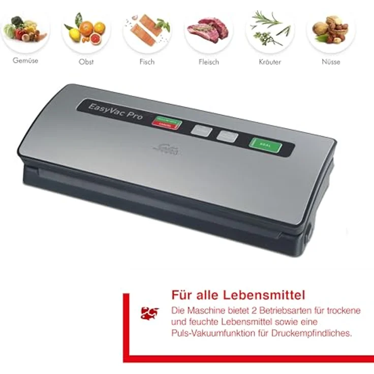 Solis Vakuumiergerät, Für trockene, feuchte und empfindliche Lebensmittel, Metal, EasyVac Pro – Bild 2