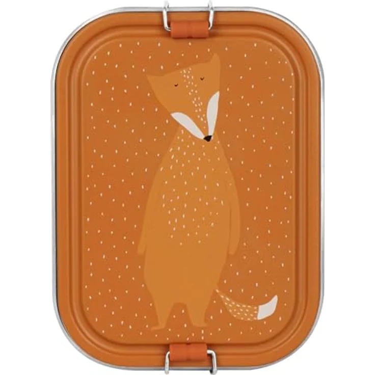 Trixie Baby Lunchbox, große Lunchbox im Katzen-Design, rot mit Trennsteg und Silikon-Clips – Bild 3