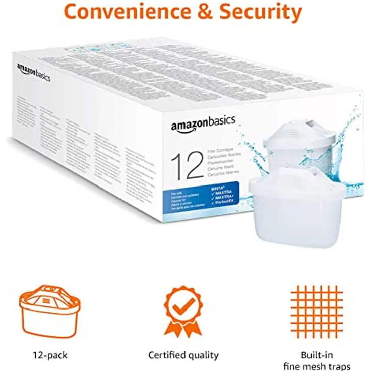 Amazon Basics Wasserfilterkartusche, Brita Maxtra+ Compatible | 12 Stück (1er Pack) | mit einem Tischwasserfilter von Amazon Basics oder den BRITA-Modellen MAXTRA/MAXTRA+/PerfectFit – Bild 4