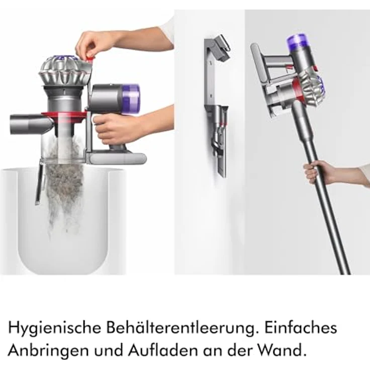 Dyson V8 Origin, 2-in-1-Stabstaubsauger, Beutellos, Silber/Nickel, Zyklonal, 0,54 l, 40 Minuten Laufzeit – Bild 7