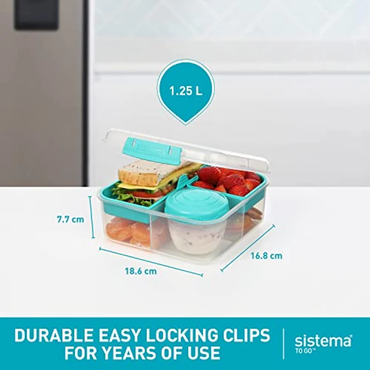 Sistema Bento Cube Box To Go mit Fruit-Joghurt Topf, 1,25 Liter (farblich sortiert) – Bild 3