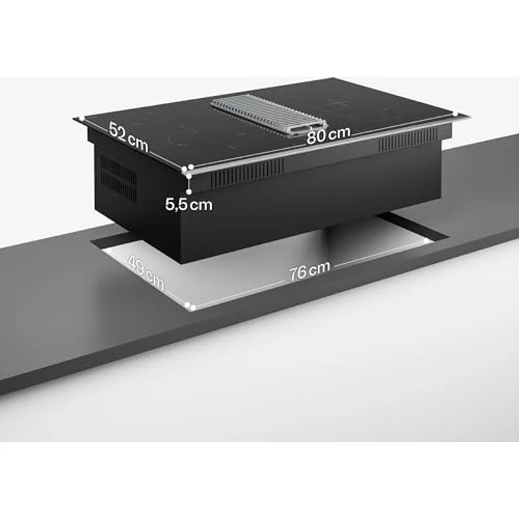 Klarstein Verosteel IR474F-S4-80-0, Induktionskochfeld mit Dunstabzug, 4 Zonen, 80 cm, Touch-Steuerung, schwarz/elegant Edelstahl – Bild 8