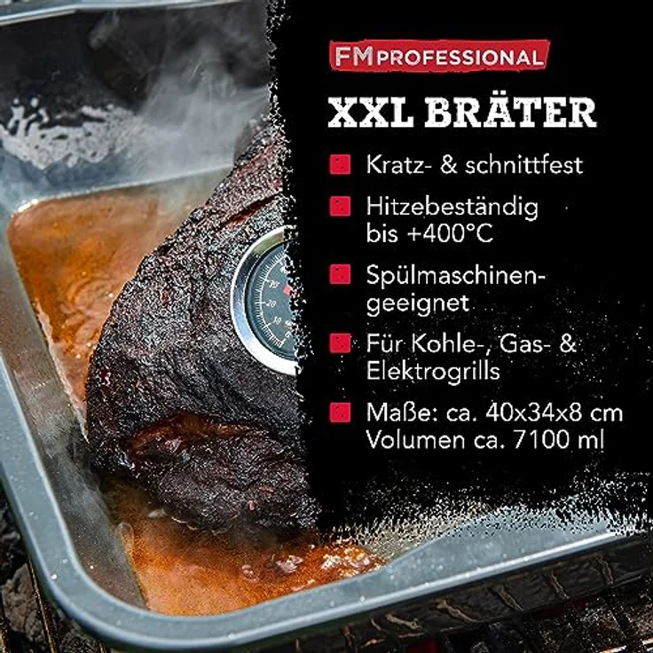 FMprofessional XXL Bräter, 40x34cm, Emaille – Bild 4