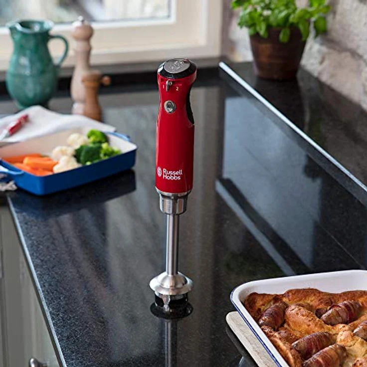 Russell Hobbs Stabmixer Retro rot, 700W, Infinity-Mix-Technologie, Messbecher + Deckel, BPA frei, spülmaschinenfest, Zerkleinerer, Pürierstab, Smoothie, Suppen, Joghurt, Saucen, Babynahrung, 25230-56 – Bild 6