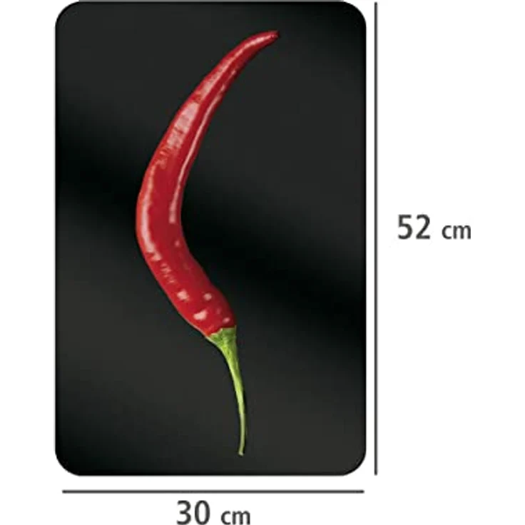 Wenko Herdabdeckplatte Universal Hot Peperoni, 2er Set Herdabdeckung für alle Herdarten, Gehärtetes Glas, 30 x 52 cm, mehrfarbig – Bild 6