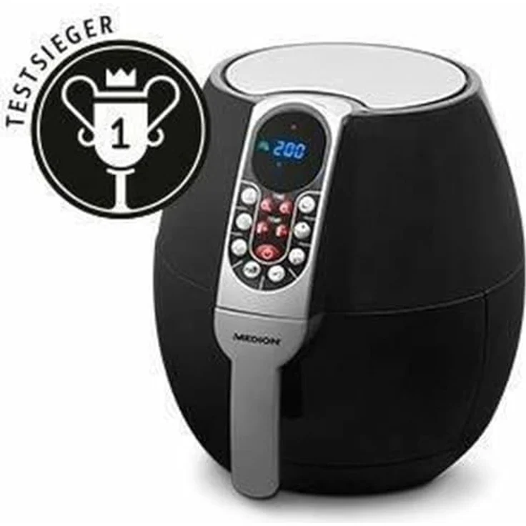MEDION MD 17320 Heißluftfritteuse, ohne Fett, 1500 Watt, 2,8 Liter Fassungsvermögen, schwarz – Bild 5