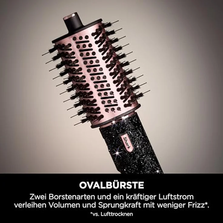 Shark FlexStyle Sparkle Limited Edition Black Diamond 5-in-1 Haarstyler & -trockner mit Lockenaufsatz, Paddelbürste, Ovalbürste, Konzentrator, Diffusor, Aufbewahrungsbox, ohne Hitzeschäden HD446JBEU – Bild 3