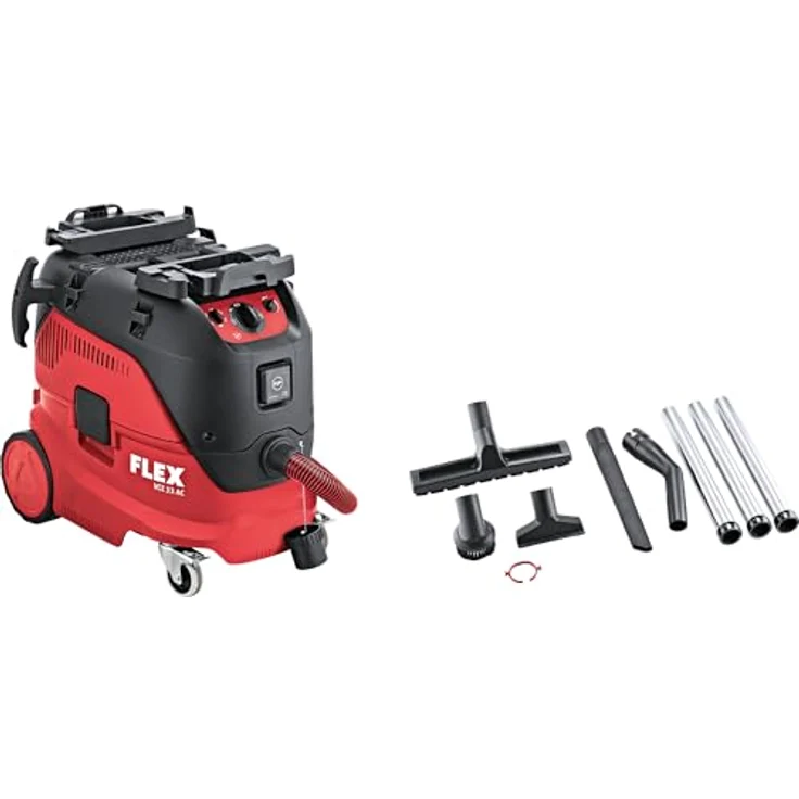 Flex Sicherheitssauger VCE 33 M AC Set, Nass- und Trockensauger mit Reinigungsset und Vorabscheider VCE-PS 25, 30 l Behältervolumen, automatische Filterabreinigung, Klasse M für alle Stäube – Bild 2