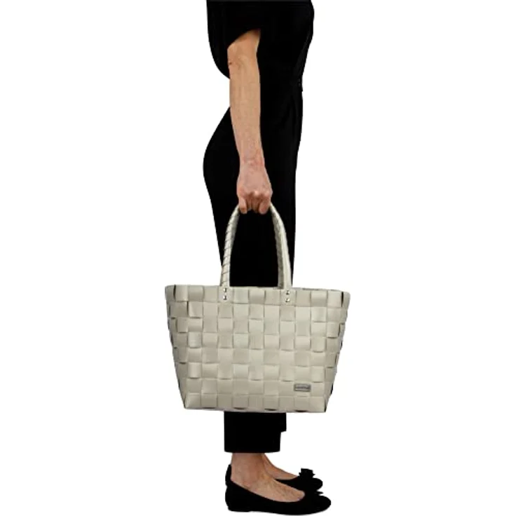 normani geflochtene Einkaufstasche mit Henkeln, extra robuste Tragetasche in Sand, 20 Liter Volumen, umweltfreundlich aus 70% recyceltem Material – Bild 3