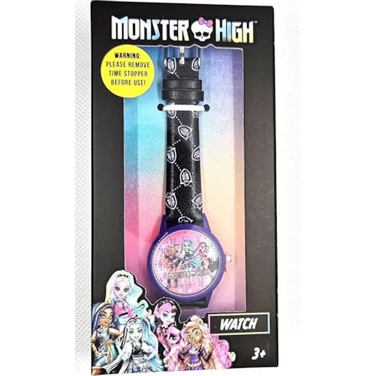 Monster High Kinderuhr „Kids Time!“, Lila Armbanduhr mit Draculaura, Abbey & Clawdeen, spritzwassergeschützt, RVC-Verschluss – Bild 5