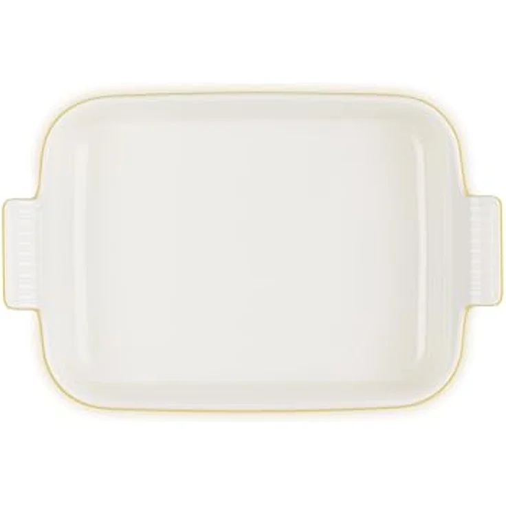 Le Creuset Rechteckige Auflaufform Tradition, 32 cm aus Steinzeug, 2.31 kg, robust und langlebig, Farbe Nectar – Bild 3