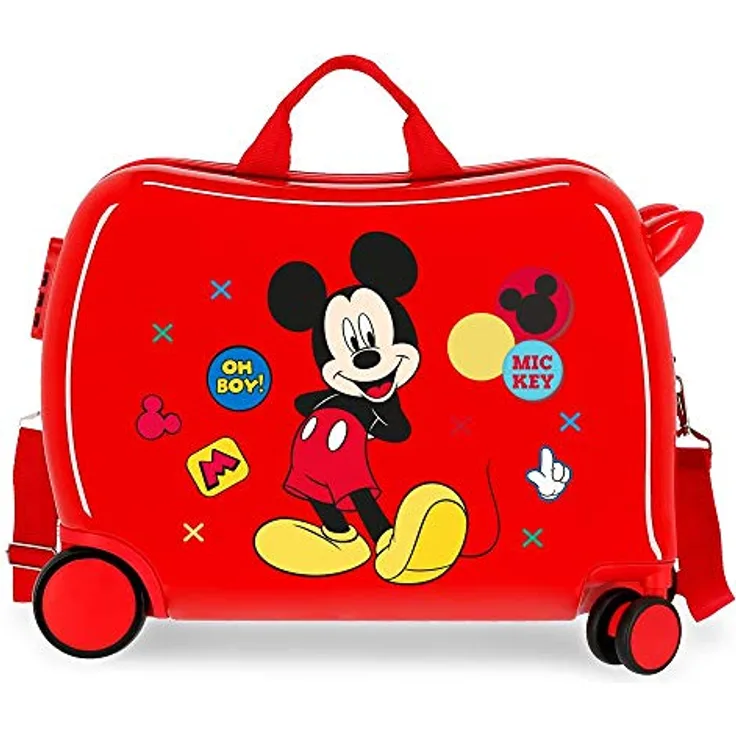 Disney Mickey Enjoy the Day Kinder-Koffer Rot 50x38x20 cms Hartschalen ABS Kombinationsschloss 34L 2,1Kgs 4 Räder Handgepäck