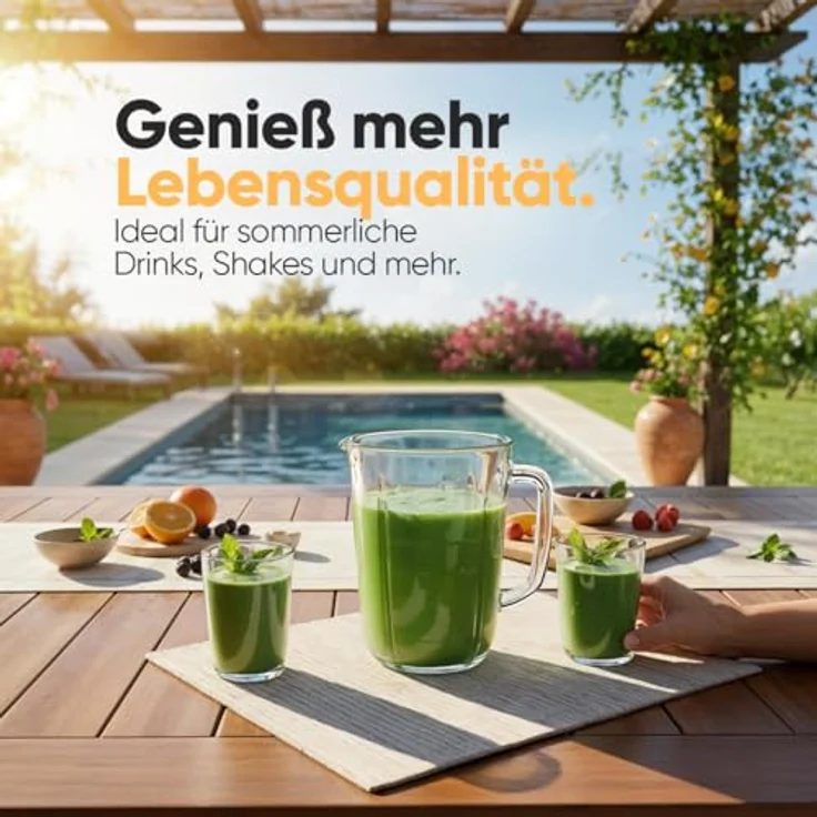 Clatronic® UM 3829 Standmixer 700W, 1,5L Glasbehälter, BPA-frei, 4-fach Edelstahl-Messer, Ice-Crush Funktion, 3 Stufen, Turbo-Funktion, Deckel mit Nachfüllöffnung – Bild 3