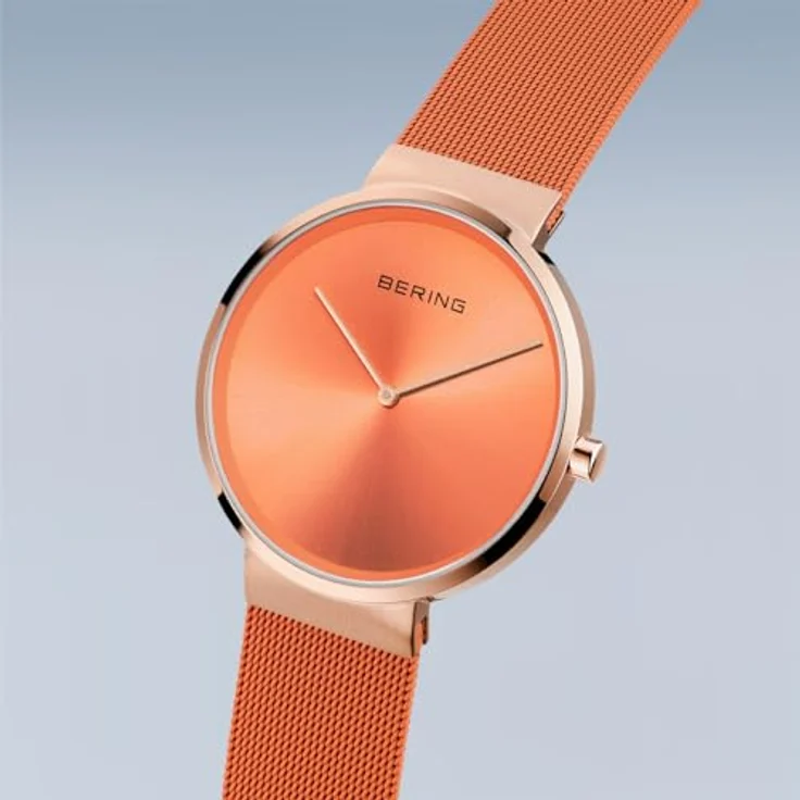 BERING Unisex Analog Japanisches Quarzwerk Uhr mit Edelstahl Armband 14539-565, Classic Collection, roségold IP-plated – Bild 2