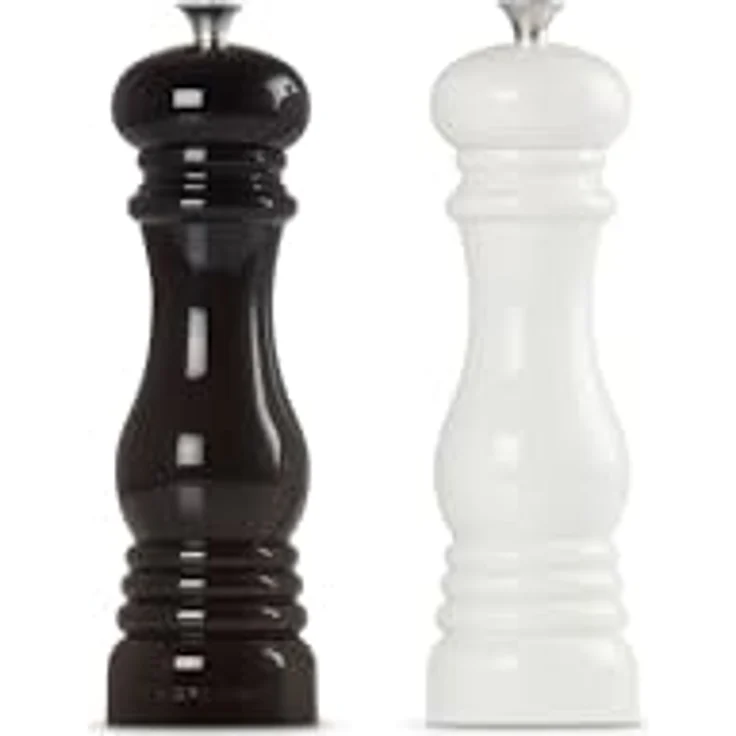 Le Creuset Mühlenset, Salz- und Pfeffermühle, ABS-Kunststoff, Je 6 x 6 x 20,8 cm, Keramik-Mahlwerk, Schwarz-Weiß – Bild 4