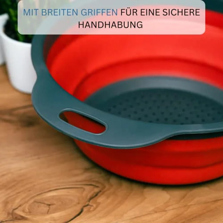 Westmark Seiher, Faltbar, Mit Aufhängevorrichtung, Innen-Ø: 18,5 cm, Kunststoff, Mini, Rot/Anthrazit, 21232270 – Bild 3