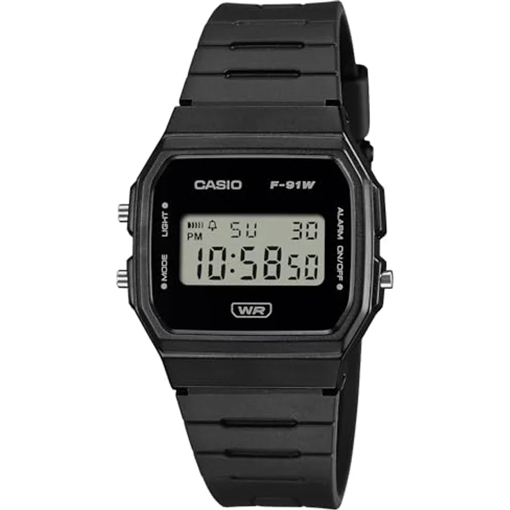 Casio Watch F-91WB-1AEF, Digitaluhr mit Kalenderfunktion und Schwarzem Kunststoff Band – Bild 1
