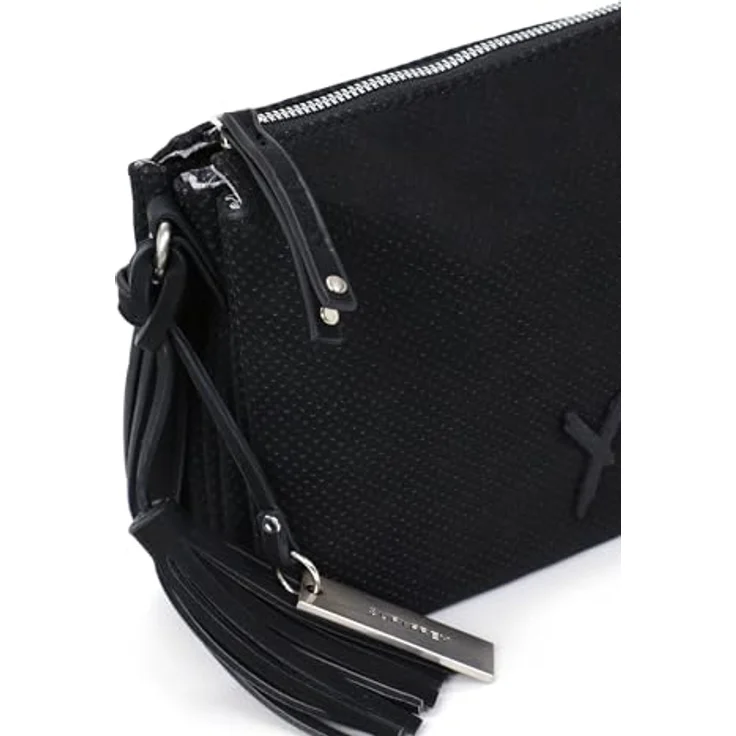 SURI FREY Umhängetasche SFY Romy, für Damen in Uni-Design mit Lasercut-Optik, samtig und vegan, schwarz – Bild 6