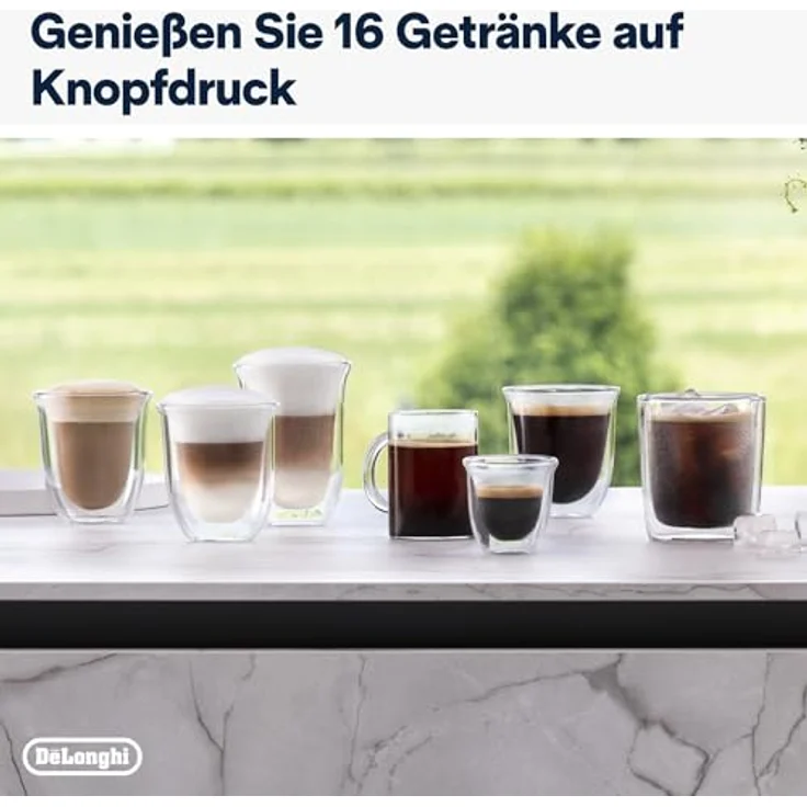 De'Longhi Rivelia EXAM440.55.G Kaffeemaschine mit LatteCrema Hot, automatischer Milchaufschäumer, kompakte Größe, 16 Rezepte, Farb-Touchscreen, Grau – Bild 6
