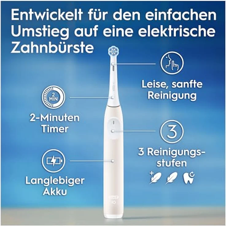 Oral-B iO Series 2 Elektrische Zahnbürste, 3 Putzmodi, Magnet-Technologie, Designed by Braun, Calm Pink – Bild 5