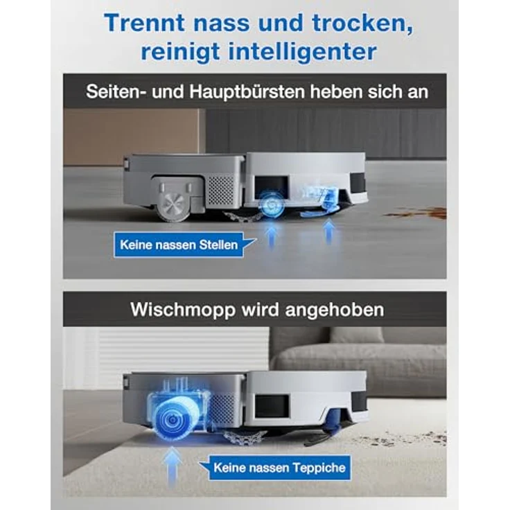 ECOVACS DEEBOT X11 PRO OMNI, 110 W Saug- und Wischroboter mit Beutel, PowerBoost, OZMO ROLLER 2.0, AIVI 3D Navigation – Bild 8