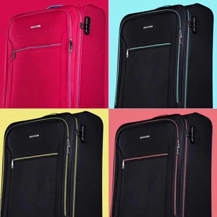 Nowi Koffer Sevilla 4 Rollen Trolley 75 cm Rosa-Blau (76 l, XL) – Bild 7